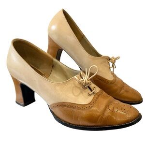 Vintage Miss Bally Norwich Wingtip Oxford Pumps. Retro Shoes Pinup Size 6